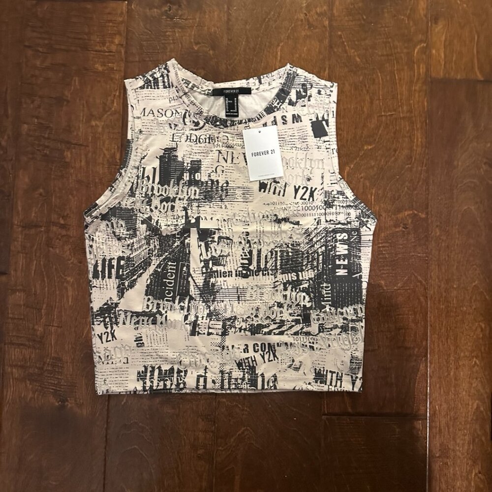 Printed and burned out tank top